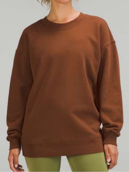 lululemon athletica Tops - LULULEMON Perfectly Oversized Crewneck Sweatshirt brown size large